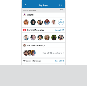 Link to Find Contact Using Tags Digital Prototype User Flow