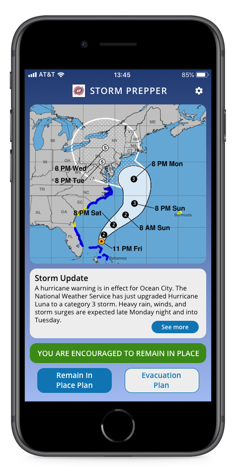Storm Prepper App Landing Page